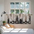 thumbnail image 3 of Deer Silhouettes Tier Curtains 36 Inch Length, Trees Wooden Retro Art Farmhouse Cafe Short Curtains for Bathroom Over Sink, Small Kitchen Curtain Light Filtering Tiered Drapes 2 Panels 27.5"Wx36"L, 3 of 8