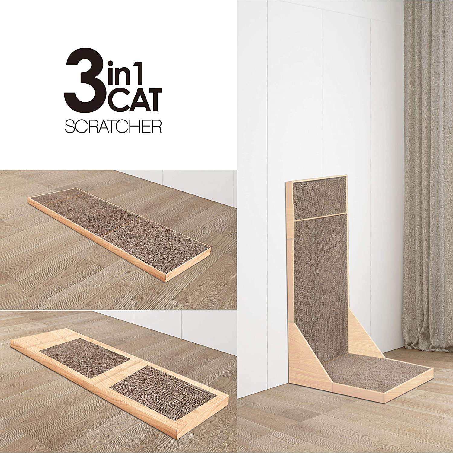 Corner Cat Scratcher 3 in 1 Cat Scratcher Foldable Cat Corner Scratcher