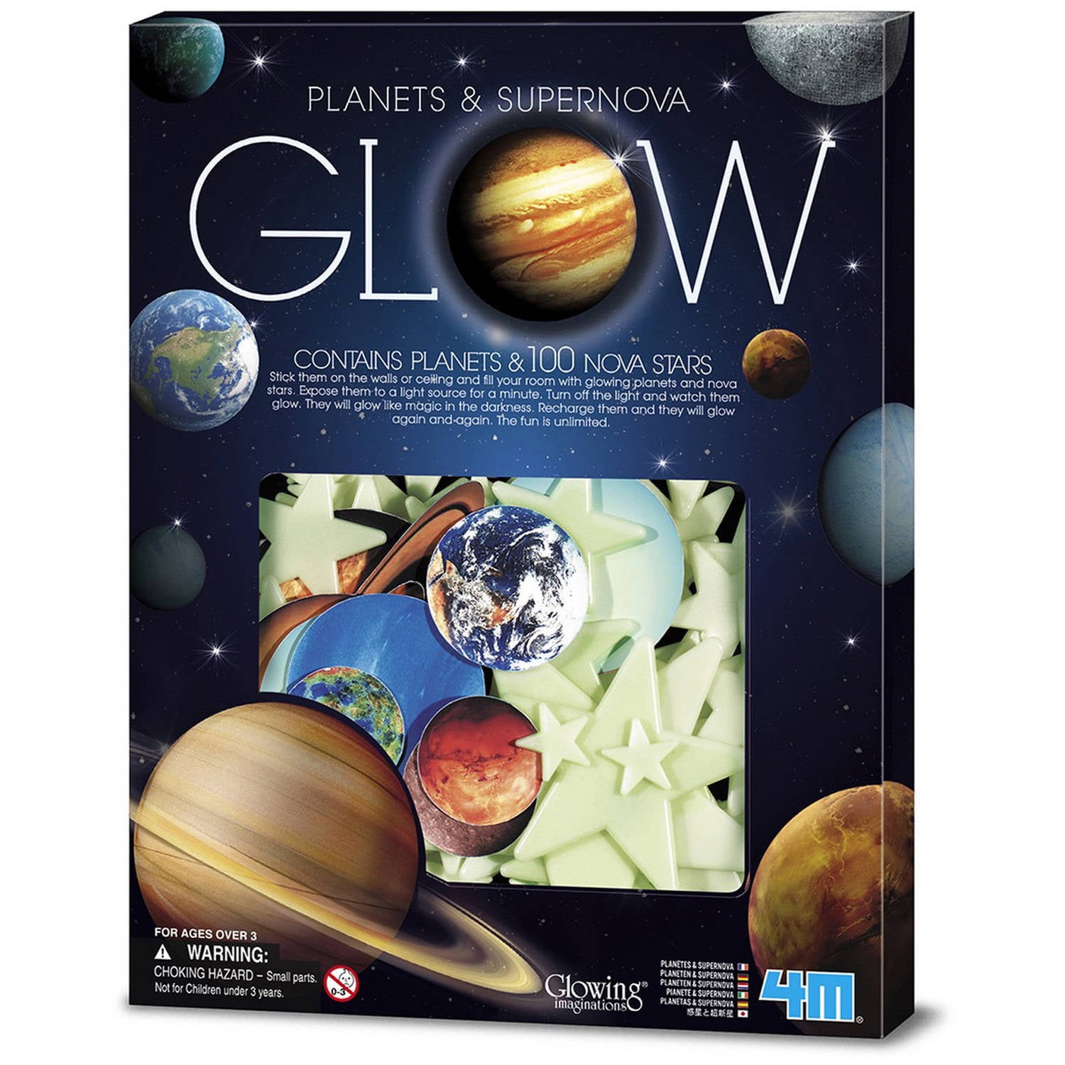 Glow In The Dark 3D Planets & Stars HANG UP Wall Room Decor Space Galaxy 3 Packs 