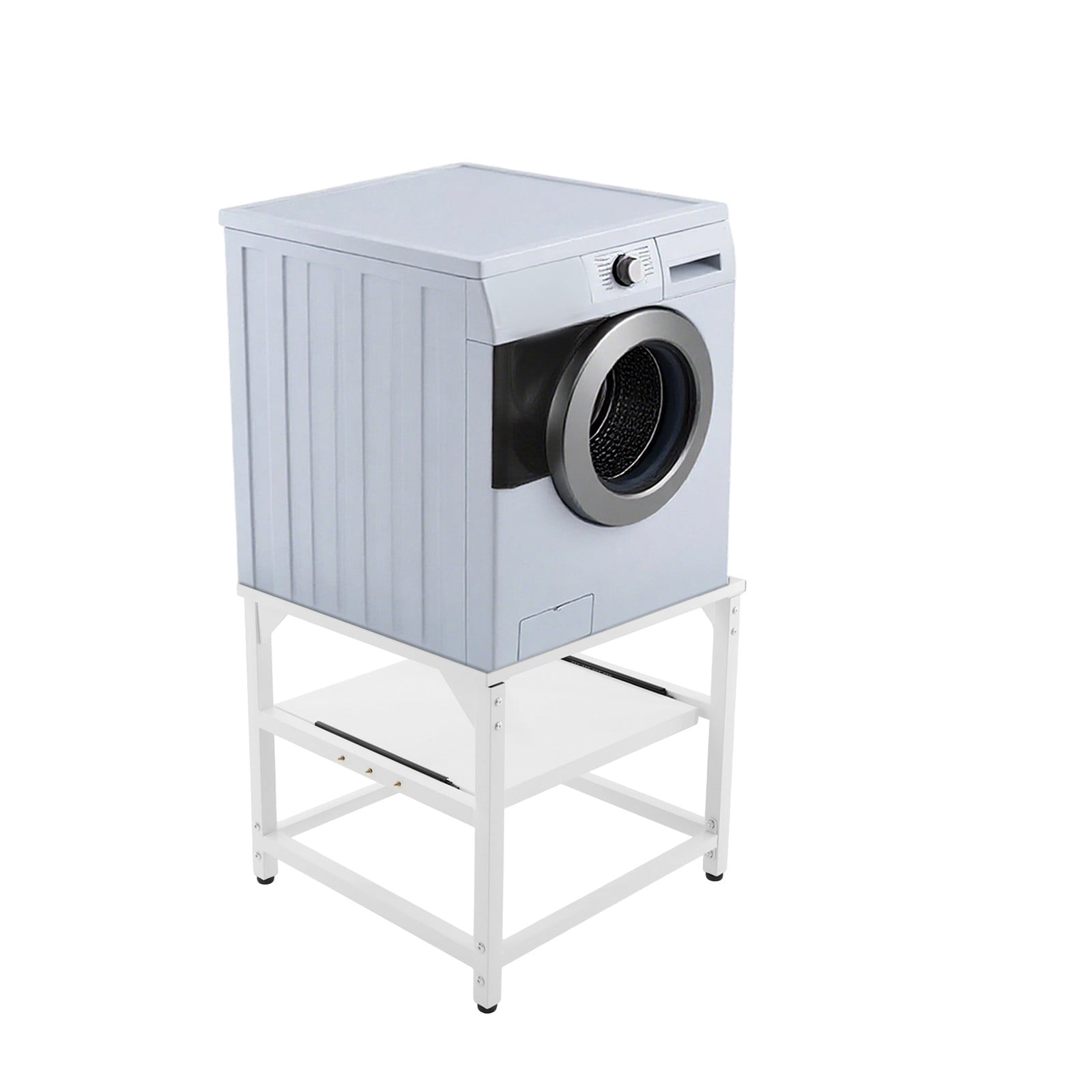 Modern Washing Machine Base Dryer Stand, Washing Machine Base with Shelf White