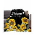 thumbnail image 2 of Flannel Fleece Throw Blanket Welcome Home Sunflower Funny Words Lightweight Soft Plush Blankets,Black Yellow Cozy Warm Throw Blanket for Couch Sofa Bed Car Office 40x50in, 2 of 9