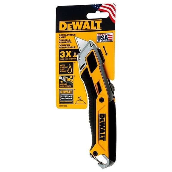 DEWALT 7" Retractable Utility Knife Black/Yellow 1 pk