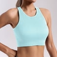 thumbnail image 5 of felwors Women's Yoga Tank Top Seamless Stretch with High Neck Ribbed Sports Crop Vest for Gym Workout Pilates Everyday Activewear (Sky Blue, M), 5 of 5