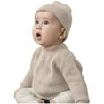 thumbnail image 4 of Cethrio Kids Girls Pullover Sweaters, Casual Knitting Cotton Stretch Crew Neck Fall Winter Tops Khaki Size 6-12 Months, 4 of 4