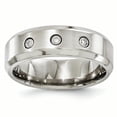 thumbnail image 1 of Edward Mirell Bande Biseautée en Titane.09 ct Dia avec Lunette Argentée Taille 9, 1 of 4