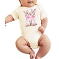 thumbnail image 2 of Easter Bunny Ears & Boots Baby Bodysuit for Girls Pink Spring Western One-Piece Natural Bodysuit 18 Months, 2 of 3