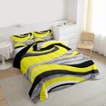 thumbnail image 3 of Homewish Stripe Line Pattern Bedding Comforter Set,Modern Abstract Geometric Twin Comforter Sets,Yellow Black Bedding Set For Girl Teens,Breathable Home Decor Reversible,2 Pieces, 3 of 8