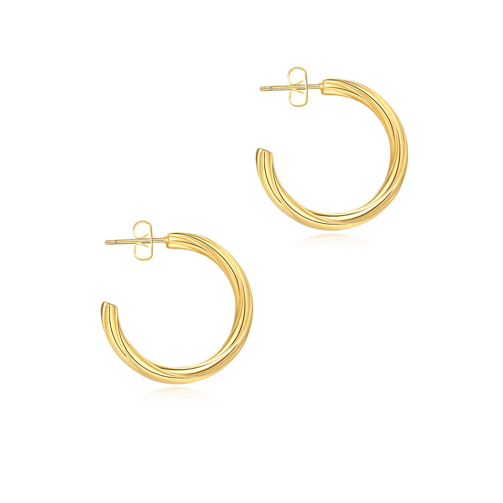 ISAACSONG - Chunky Gold Hoop Earrings for Women Hypoallergenic Hoops ...