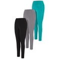 thumbnail image 2 of Hanes Cool DRI Women’s Legging, 3-Pack, Moisture-Wicking Performance Black/Teal/Grey 2XL, 2 of 2