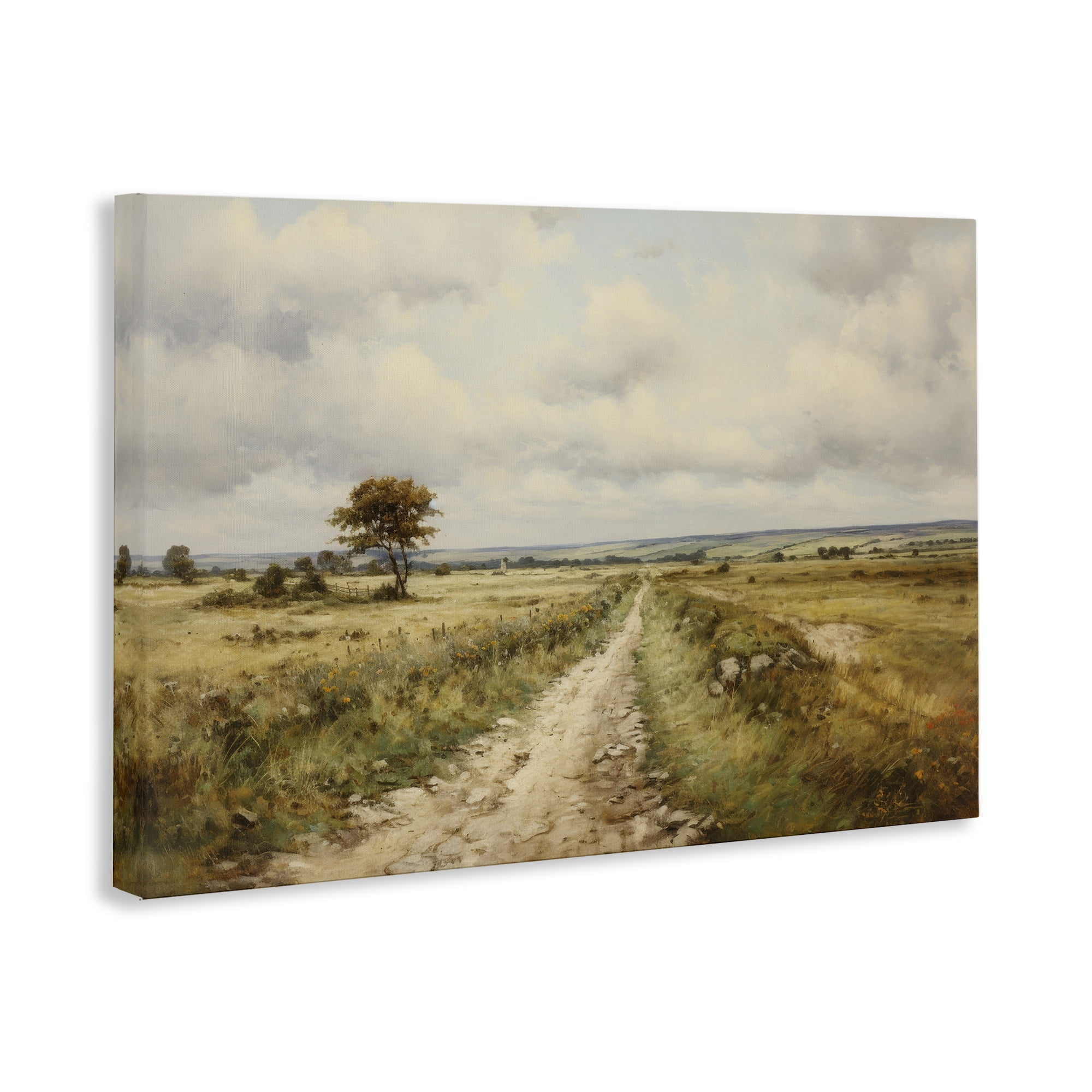 Stupell Industries Rural Farm Road Landscape & Nature Painting Wrapped Canvas Art Print Wall Art, 24 x 16