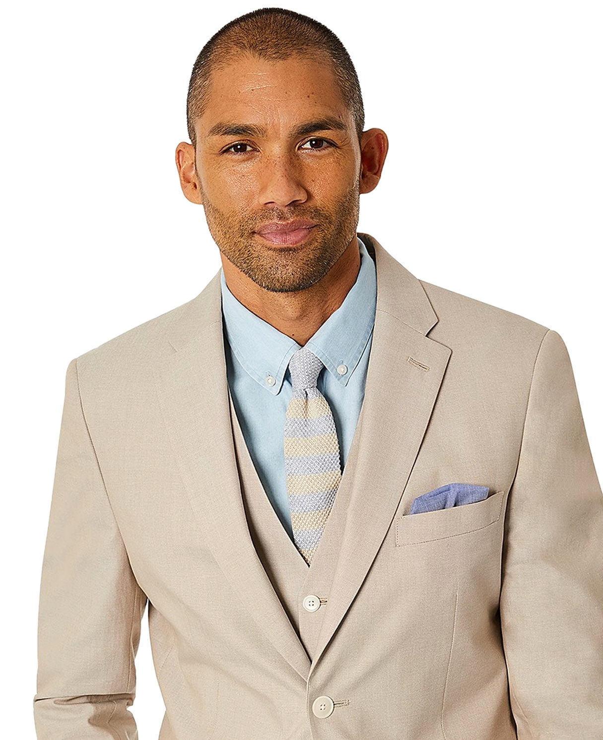 Tommy Hilfiger Mens Modern-Fit Cotton Chambray Suit Jacket