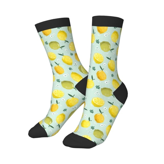 Kids Girls Boys Socks - Funny Lemon Flowers Comfort Breathable Crew Socks for Boys Girls Kids, Soft Athletic Running Socks for Boys Socks 6-10 Years Old