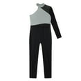 thumbnail image 4 of YUUMIN Girls Kids Color Block Leotard Gymnastic Dance Jumpsuit One Piece Footless Full Body Bodysuit Gray 6, 4 of 6
