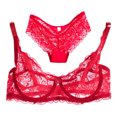 thumbnail image 2 of Nuevos sistemas de sujetador de gasa de encaje de mujer empujan hacia arriba la ropa interior ultraf Abanopi Rojo/38B, 2 of 4