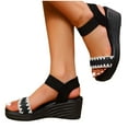 thumbnail image 2 of Sandals for Women 2026 Women's Fashion Casual Lace Spring And Summer New Open Toe Wedge Sandals, 2 of 4