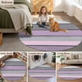 thumbnail image 5 of Purple Grey Stripes Round Rugs for Living Room 5ft Paint Peeling Effect Wood Texture Non Slip Circle Rug Washable Low-Profile Indoor Carpet for Bedroom, Dining Room, Bathroom, 5 of 9