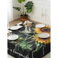thumbnail image 3 of Sunflower Suqare Tablecloth - 60 x 60 Inch, Summer Botanical Floral Vintage Black Plaid Waterproof & StainResistant Tablecloth, Washable Oil-proof Table Cover for Dining/Party/Wedding/Camping/Buffet, 3 of 9