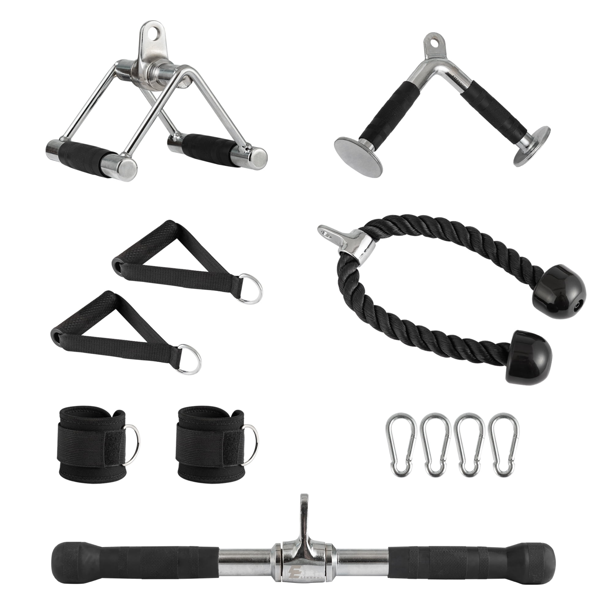 Neutypechic 7 Pcs Triceps Pull Down Cable Machine Attachments,V Handle