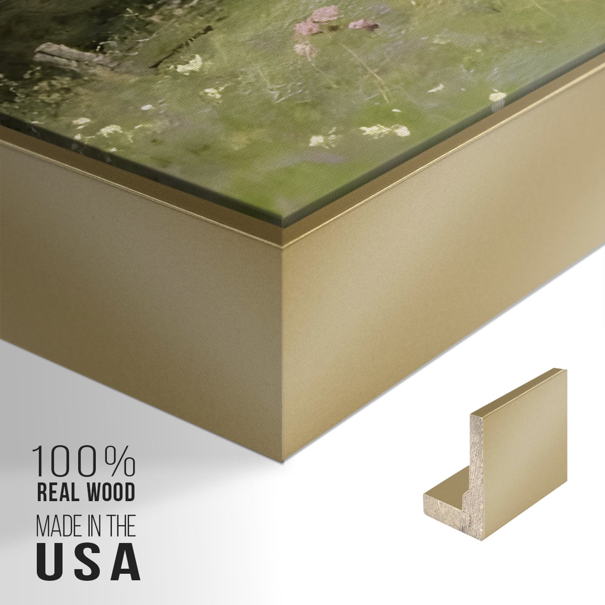 Vintage Landscape-CCLXIV By Wexford Home Framed in Gold Wood Gallery Wrapped Canvas 17 in. x 25 in.