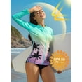 thumbnail image 3 of BeautyIn Rash Guard Shirt for Women Plus Size Zip Front Long Sleeve Sun Protection Swimwear Tops S-3X, 3 of 7