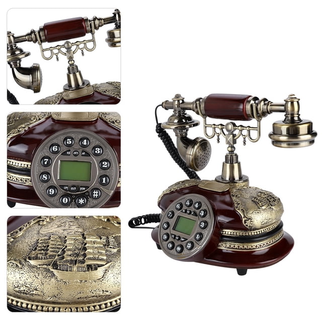 Teléfono Fijo Antiguo ABS, Teléfono Retro Sin Ruido, Estable Para Decoración Del Hogar De Oficina