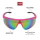 thumbnail image 2 of Gafas de Sol Retro Vaporwave con Escudo de Béisbol Rawlings en Neón Rosa, 2 of 5