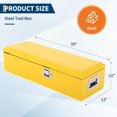 thumbnail image 3 of 39x13x10in Steel Truck Bed Tool Box with Diamond Plate Side Handle and Lock Keys Portable Storage Organizer for Pickup RV Trailer Yellow, 3 of 9