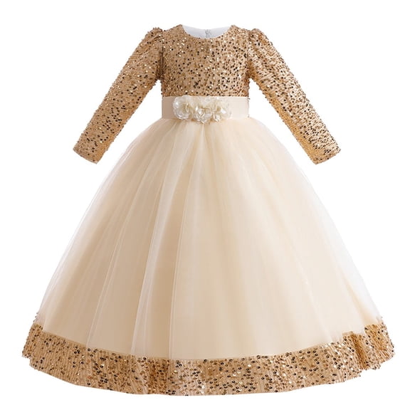 Princess Dress Lace Long Sleeve Lilac Irregular Girls Dresses Kids Prom Puffy Tulle Ball Gown Girl Dress For Party