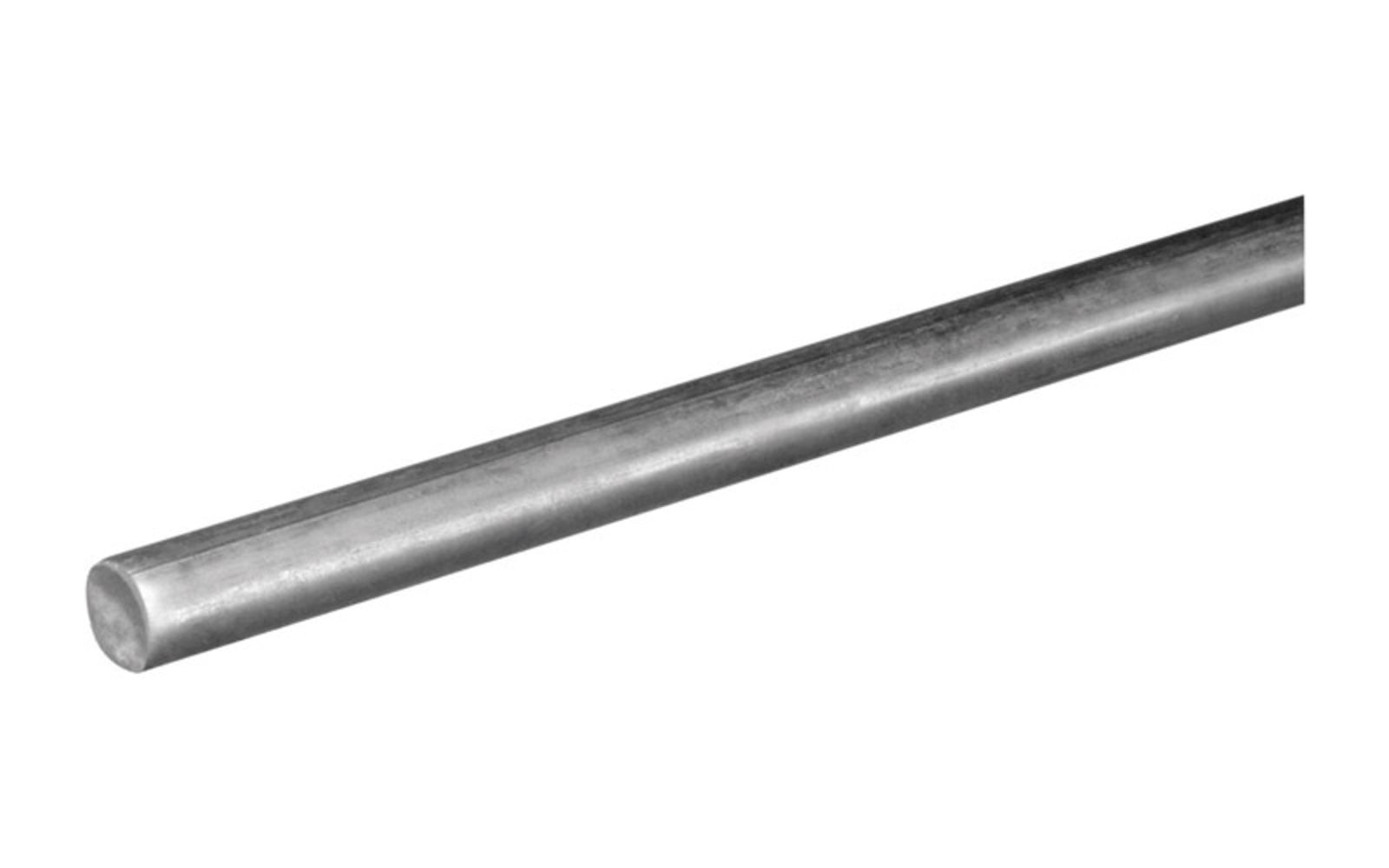 Hillman Unthreaded Rod Zinc-Plated Steel - 1 Piece, 7/16 In. D x 36 In. L — Residential Use, Standard Application