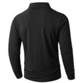 thumbnail image 5 of GEWSEY Mens Long Sleeve Polo Shirt Classic Casual Button Collared Fashion Golf Shirts (Black, S), 5 of 9