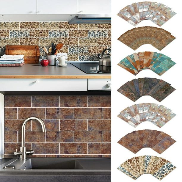Cuh Removable Brick Stone Pattern Wall Sticker Kitchen Backsplash Bathroom Tiles Sticker Staircase Walmart Com Walmart Com