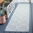 thumbnail image 2 of SAFAVIEH Martha Stewart Geometric Indoor/Outdoor Runner Rug, Ivory/Grey, 9' x 2'2", 2 of 5