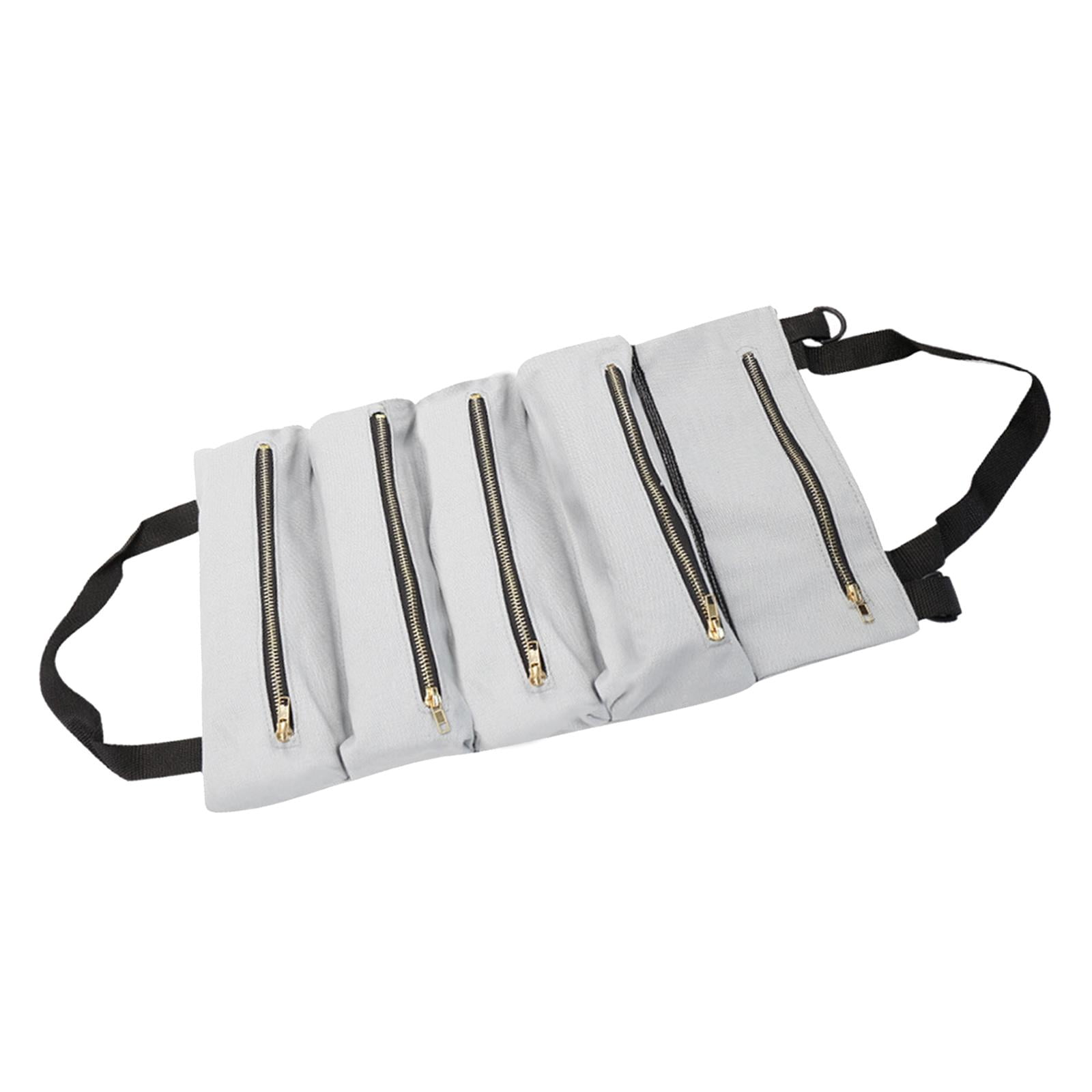 Wrench Tools Pouch Collapsible Roll up Tool Bag Small Tool Bag for Carpenter grey