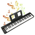 thumbnail image 1 of BX18-61 61-Key Foldable Digital Piano with LCD Screen, Bluetooth Connectivity, 1000mAh Rechargeable Battery - 128 Tones, 128 Rhythms, 15 Demo Songs & 8 Percussion Sounds, Includes Music Stand, Pedal,, 1 of 6