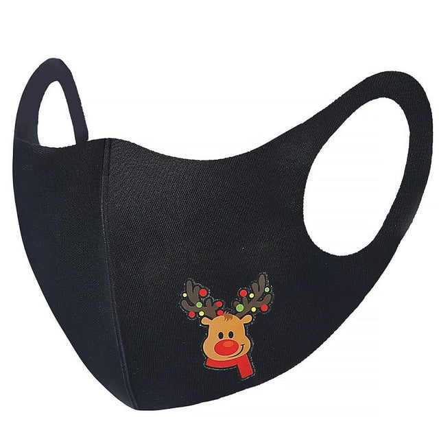 Youkk Christmas-Themed Cosplay Facial Mask Dustproof Elastic Ear Wearing Face Cover with Filter Type B F 1Set