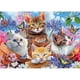 thumbnail image 1 of Diamond Painting (DE5525) Kit Cuatro Gatos en Flor Cuadro Cuadrado Artesanía 45x60cm Hugtrwg Para estrenar, 1 of 1