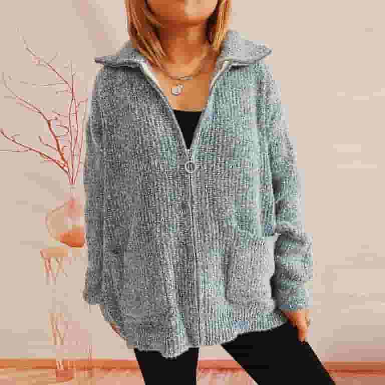 Ubuy Womens Cardigan Hoodie Zip Up Hooded Long Sleeve Knitted