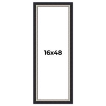 16x48 Frame Black Real Wood Picture Frame Width 2.25 Inches | Interior Frame Depth 0.5 Inches |