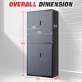thumbnail image 6 of DNA Motoring 71" Gray/Black Lockable Utility Metal Storage Cabinet w/ 2 Adjustable Shelves, 6 of 7