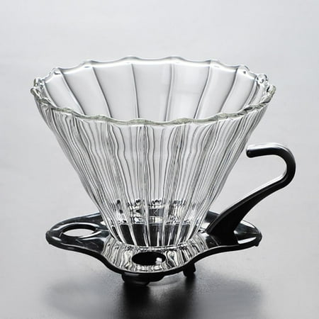 

Glass Coffee Dripper Elegant Thickened Glass Floral Stripes Shaped Funnel for Kitchen Using Filling Bottles Liquid Water Transfer