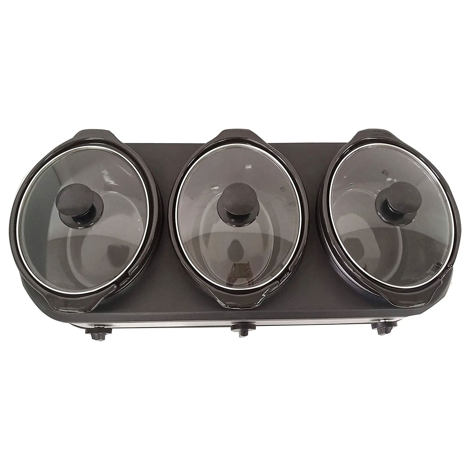 FRIGIDAIRE Triple Slow Cooker Buffet Server Stainless Steel 3x2.5 Qt with Temperature Control Walmart
