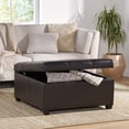 thumbnail image 3 of Christopher Knight Home Carlsbad Bonded Leather Storage Ottoman, Espresso, 3 of 11