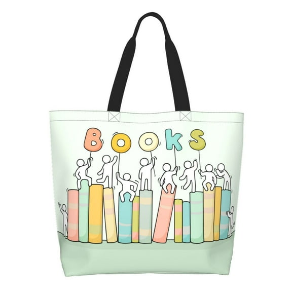 Easygdp Books Tote Bags for Women,Women Travel Shoulder Bags Handbags，Big Capacity Shopping Work Bag