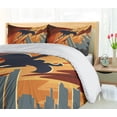 thumbnail image 5 of Ambesonne Vintage Duvet Cover Set, Flying Superhero, Queen, Red Orange Grey, 5 of 6