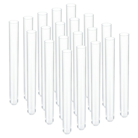 Uxcell 13ml Plastic Test Tubes, 20Pcs 150x15mm Tubes Lab Use, Clear