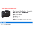 thumbnail image 2 of Rear License Plate Bracket - Compatible with 2007 - 2017 Jeep Wrangler 2008 2009 2010 2011 2012 2013 2014 2015 2016, 2 of 2