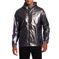 thumbnail image 4 of INSPIRE CHIC Holographic Jackets for Men's Long Sleeves Metallic Hoodie Coat, 4 of 5
