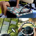 thumbnail image 2 of Jeiento Floral Golf Cart Accessories 4 Piece Golf Cart Seat Cover Golf Cart Steering Wheel Cover Golf Cart Flags Golf Ball Pattern Club Car Blanket Steering Wheel Cover Decorations Mini Flags, 2 of 5