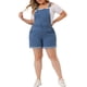 thumbnail image 2 of Overoles cortos de mezclilla para mujer de tallas grandes Agnes Orinda con dobladillo enrollado y bolsillo 3X azul cielo, 2 of 6