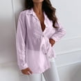 thumbnail image 2 of Fancifize Women's Rhinestone Button Down Shirt - Long Sleeve Collared Party Top Semi-Sheer Everyday/Office Wear,L,Pink, 2 of 8